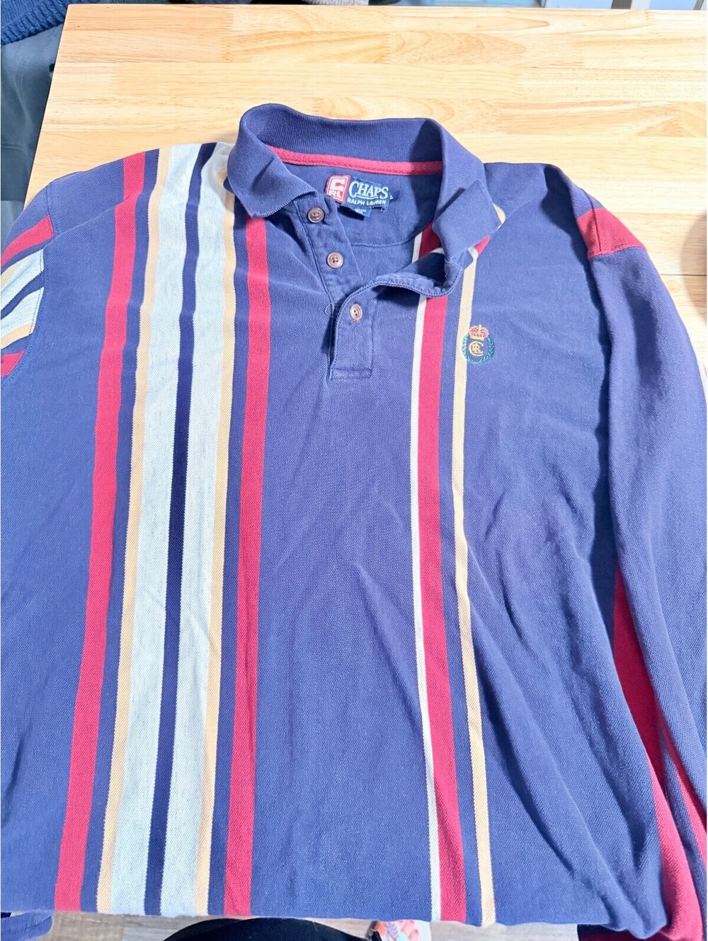 Chaps Ralph Lauren Long Sleeve Polo Shirt Size Large
